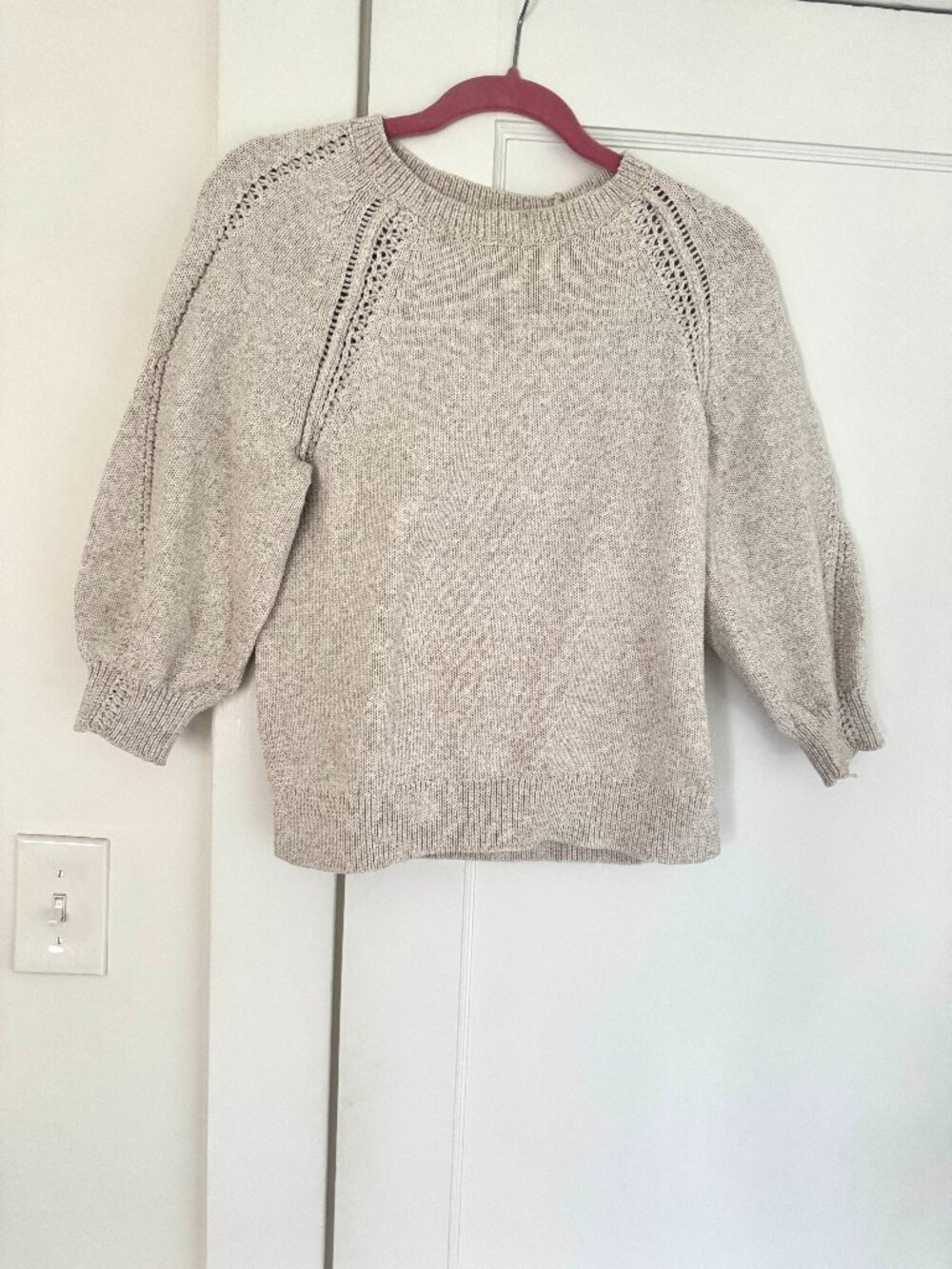 Lucky Brand Cotton Balloon Sleeve Sweater Small